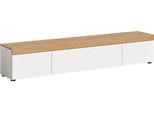 Ruda Tv-Meubel Wand Of Vloer 3 Klepdeuren Wit, Eik Decor.