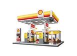 Cada Set C66026W Stazione Di Servizio Shell Con Negozio E Autolavaggio Mattoncini