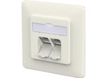 Metz Connect E-DAT C6A Presa Idc, 2 Porte, Montaggio A Incasso, Bianco Puro