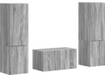 Syfax™ Set Mobile Tv 5 Pcs Grigio Sonoma Legno Multistrato