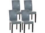 Clp Set Di 4 Sedie Da Pranzo Ina In Pelle Finta Con Struttura In Legno, Grigio Marrone Scuro
