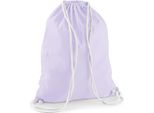 Westford Mill W110 | Borsa Da Palestra In Cotone | 37 X 46 Cm - Colore: Lavanda/Bianco - Dimensioni: 37 X 46 Cm