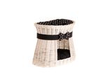 Capanna Ovale Per Gatti In Beige / Cesto Per Gatti In Vimini / Torre Per Gatti 50X40 H45 Cm