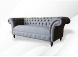 Xxl Grande Divano 3 Posti Divano Chesterfield Tappezzeria Set Di Sedili Tessuto Grigio
