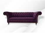 Divano Xxl 3 Posti Divano Chesterfield Imbottito Set Di Sedute In Similcuoio Viola
