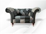 Design Chesterfield Divano In Tessuto Poltrona 1,5 Posti Imbottita Divani Lounge Club Nuovo