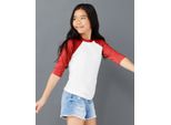 Bella+Canvas Unisex T-Shirt Gioventù Manica 3/4 Baseball Tee 3200Y Mehrfarbig White/Heather Peach L