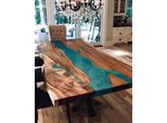Tavolo Da Pranzo Resina Epossidica Vero Legno Massiccio Mobili Epossidici Tavolo Resina Colata Cascata