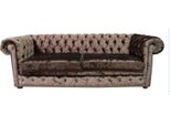 Chesterfield 4 Posti Classico Lusso Barocco Rococò Divano Similcuoio