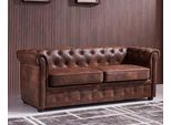 Inghilterra Stile Chesterfield Divano Divano In Pelle Marrone Tre Posti Jvmoebel ®