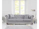 Divano Chesterfield Divano Imbottito Tessuto Pelle Divano Imbottito Set Jvmoebel ®