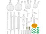 Vevor Set Di Vetreria Da Laboratorio Da 32 Pezzi Con 24/40 Giunti, Set Di Vetreria Da Laboratorio Per Chimica Organica, Condensatore Da Laboratorio, Importante Attrezzatura Da Laboratorio
