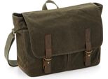 Quadra QD653 | Borsa A Tracolla Heritage In Tela Cerata , 28 X 34 X 12 Cm - Colore: Desert Sand - Dimensioni: 34 X 26 X 12 Cm