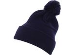 Urban Classics - Berretto In Maglia Con Polsini E Pom Pom Navy - Uni
