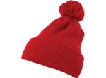 Urban Classics - Berretto Con Polsino In Maglia Rosso - Uni