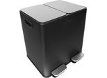 Cestino Per Rifiuti Buxibo Raccolta Differenziata 30 Litri - Cestino Con Pedali E Maniglie - Cestino A Pedale/Cestino Per Rifiuti/Cestino Per Rifiuti - 2X15L - Nero
