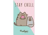 Asciugamano 30X50 Pusheen Cats Rosa Menta In Cotone Carbotex