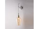 Ares Applique In Ferro Con Vetro Ambra Pyrex 1 Luce .14 P.21 BL273-AP1-AM