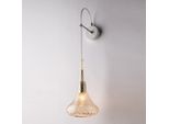 Nemesi Applique In Ferro Con Vetro Ambra Pyrex 1 Luce .14 P.21 BL280-AP1-AM
