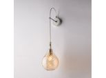 Pluvia Applique In Ferro Con Vetro Ambra Pyrex 1 Luce .14 P.21 BL264-AP1-AM