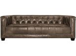 Marrone Tre Posti In Pelle Chesterfield Soggiorno Design Moderno Divano Nuovo