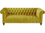 Divano Giallo A Tre Posti Chesterfield Design Moderno Divano In Tessuto Nuovi Mobili Originali