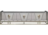 Credenza Rtv Porta Tv Bassa Legno Grigio Tavolo Soggiorno Moderno