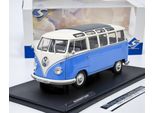 Automodello Solido Scala 1:18 Vw T1 21 Windows B. Blu/Bianco 1962 S1813401