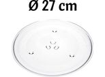 Piatto Universale Per Microonde In Vetro Da 27 Cm – Piatto Girevole Di Ricambio Con Supporto A Trifoglio Per Microonde