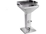 Barbecue A Colonna - Barbecue Portatile In Acciaio Inox Con Ripiano E Griglia Regolabile In Altezza - Per Giardino, Campeggio E Outdoor - 48X63X90Cm