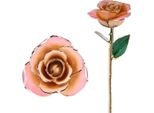 Rosa In Oro 24K, Rosa Placcata In Oro A Mano Con Gambo, Regalo Eterno, Rosa-Bianco