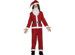 Fiestas Guirca - Costume Da Babbo Natale Per Ragazzi, Set Natalizio FG1542 (128-134) (Rosso/Bianco)
