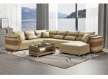 Zona Giorno Xxl Divano A U Grande Angolare In Pelle Beige Divani