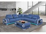 Divano Angolare In Pelle A L Blu Lusso Moderno Set