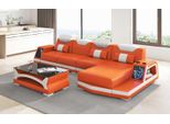 Lusso Divano Angolare In Pelle A L Arancione Set Moderno