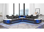 Divano Nero Angolare In Pelle A L Moderno Set Led