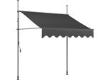 Tenda Da Balcone Estensibile A Mano - Protezione Solare Per Terrazza E Giardino - Regolabile In Altezza Senza Forare - Poliestere/Alluminio/Acciaio - Grigio - 400X120Cm