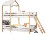Letto Impilabile Per Bambini - 90X200Cm - Letto Per Bambini Con Lavagna Per La Scuola - Letto A Soppalco Con Scala Ad Angolo, Protezione Anticaduta E Finestra - Letto Per Bambini