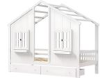 Letto Per Bambini 90×200Cm - Con 2 Cassetti - Letto Per Bambini - Per Bambini - Letto Per Bambini - Con Rete A Doghe - Senza Materasso