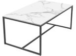 Tavolo Da Pranzo Bolt Edge Opulence - Aspetto Marmo - Allungabile 150-180Cm - Bianco