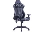 Happyment Luxe Gamestoel - Sedia Da Gioco - Altezza Regolabile - Sedia Ergonomica Per Ufficio - Nero/Grigio