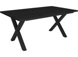 Tavolo Da Pranzo Happyment Livor - Struttura A X Nera - Tavolo Da Pranzo Rettangolare - Da 4 A 6 Persone - Legno Massiccio - Look Premium