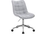 Sedia Da Ufficio Ergonomica Deluxe - Per Adulti - Tessuto Di Lino - Su Rotelle - Con Poggiapiedi - Grigio Chiaro - Regolabile In Altezza