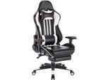 Sedia Da Gioco Happyment Luxe - Sedia Ergonomica Da Gioco E Da Ufficio Con Poggiapiedi - Regolabile In Altezza - Bianco - Similcuoio