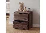 Cassettiera HWC-C62, Cassettiera In Legno, Look Shabby Vintage, 2 Cassetti 36X32X26Cm ~ Marrone