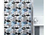Tenda Da Doccia Antimuffa Spirella - Antibatterica, Lavabile, Impermeabile - Peva, "Wow"" 180X200Cm Blu Nero"