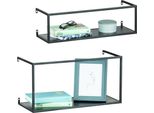 Wenko Scaffale Da Parete Set Di 2 Scaffali In Metallo Nero Sistema Di Scaffali Da Cucina Per La Conservazione