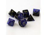 Chessex - Gemini - Set Di 7 Matrici - Nero-Blu/Oro