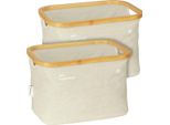 Tom Tailor Scatola Di Immagazzinaggio Con Struttura In Bambù Set Di 2 Cestini Beige Scatole Organizer Per Il Bagno