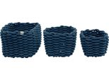 Tom Tailor Cestini Portaoggetti Intrecciati Set Di 3 Organizer Navy Per Bagno Cucina